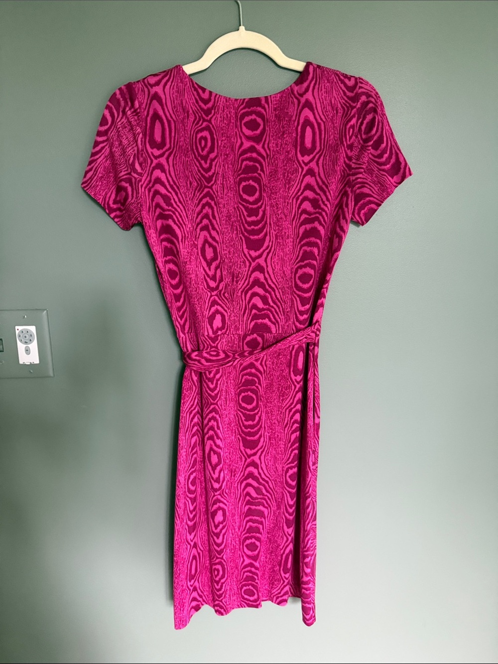 Diane Von Furstenberg Pink Fuchsia Tie-Waist Midi Dress - Picture 4 of 4